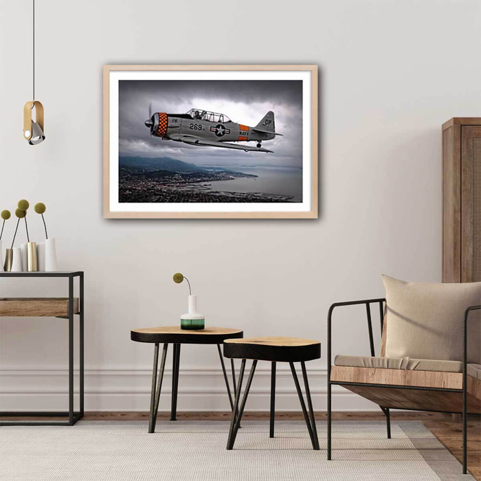 Affiche navy in the sky Affiche + cadre en bois - Chêne