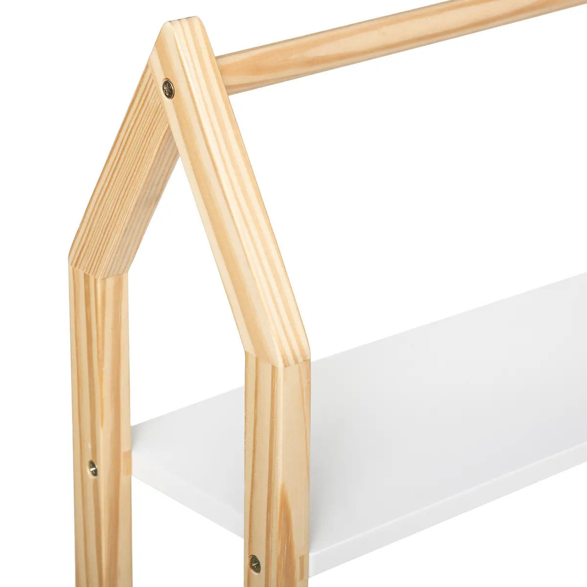 Étagère enfant "Maison" - blanc & bois H51 cm