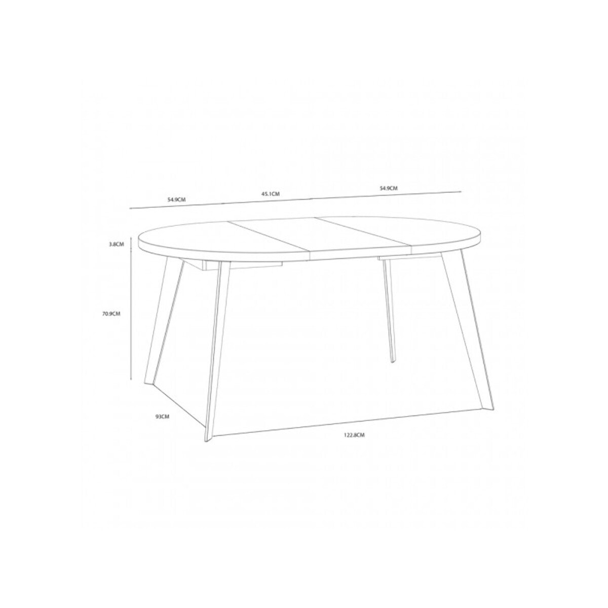 Table ronde en bois extensible D.110 cm - XTRA