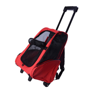 2 en 1 trolley chariot sac a dos sac de transport a roulettes pour chien chat