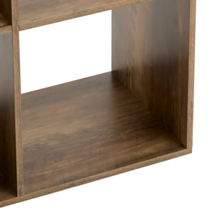 Étagère 4 cases indus "Mix N' Modul" effet bois foncé
