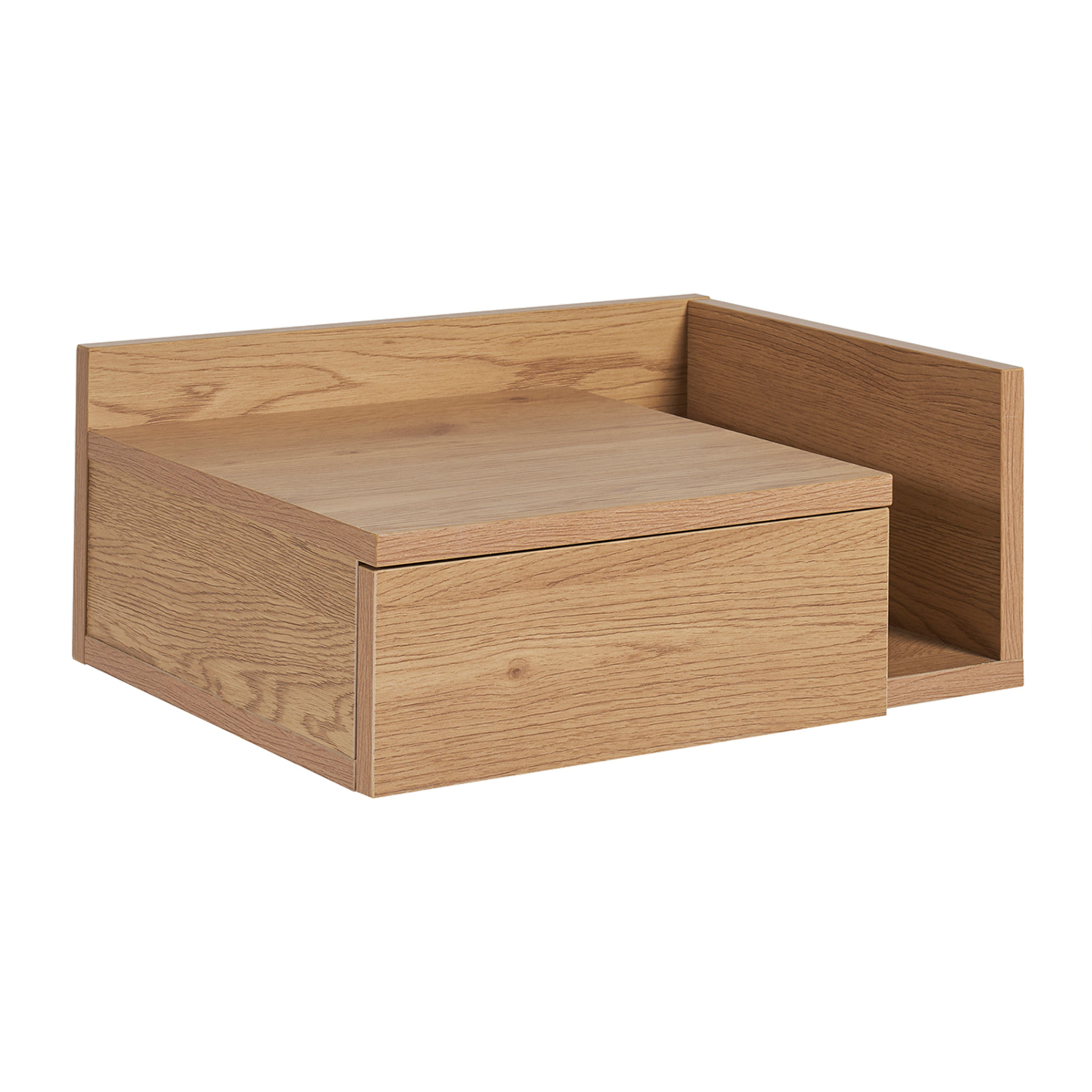 Table de chevet murale finition bois chêne clair avec tiroir NASTY