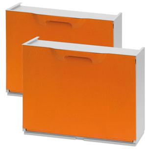 Pack de 2 zapateros en polipropileno color naranja