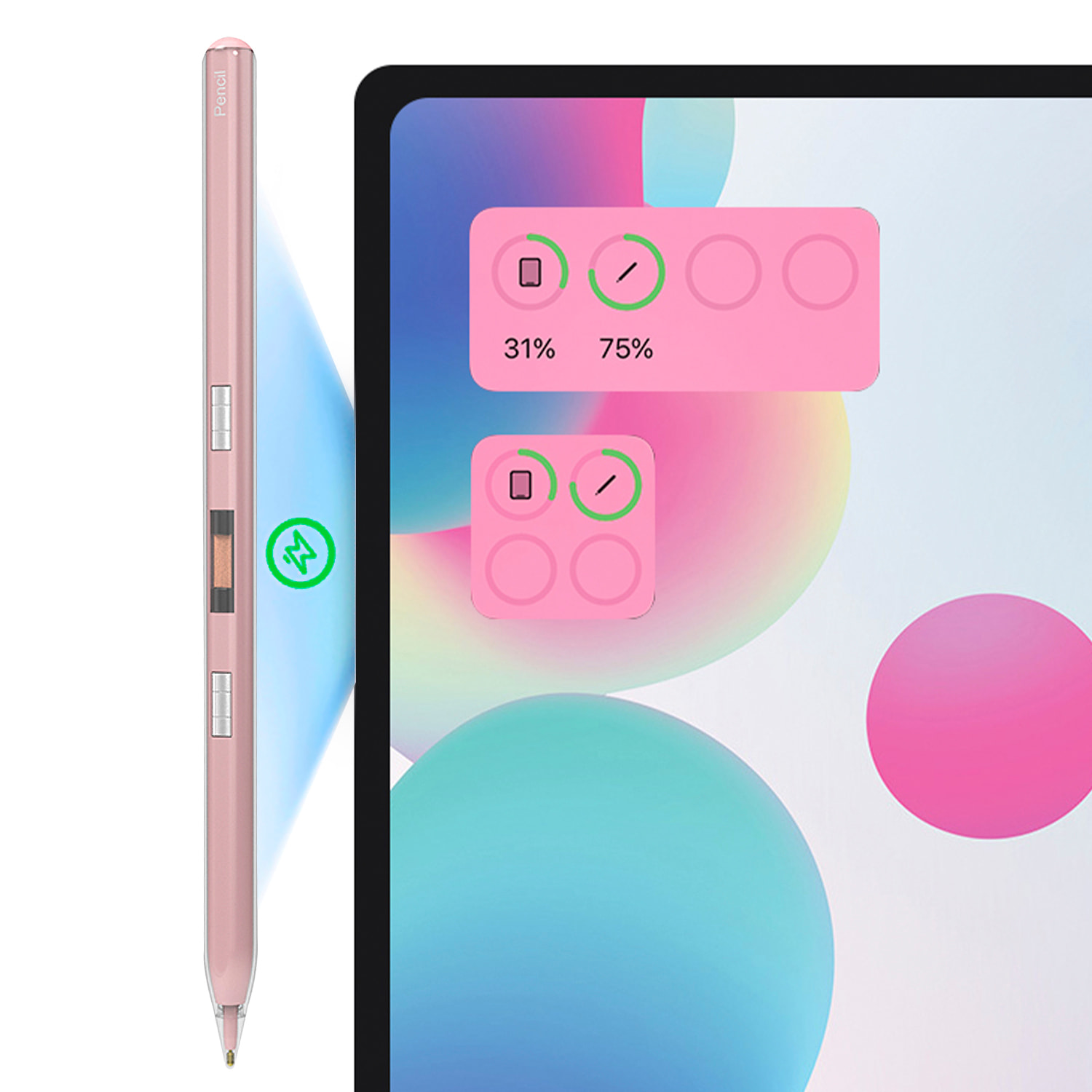 Penna a matita magnetica P10S con punte sostituibili. Nucleo inclinabile in rame superconduttore. Involucro trasparente.