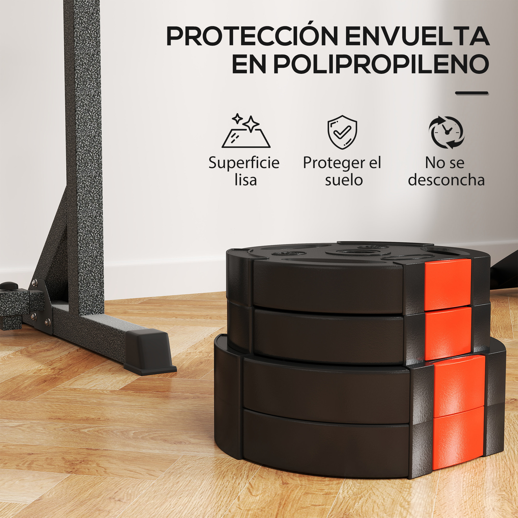 Juego de Discos Pesas de 4 Piezas Discos de Pesas Total 25 kg 2x7,5 kg 2x5 kg con Orificios de 2,5 cm para Entrenamiento Fitness en Hogar Gimnasio Negro