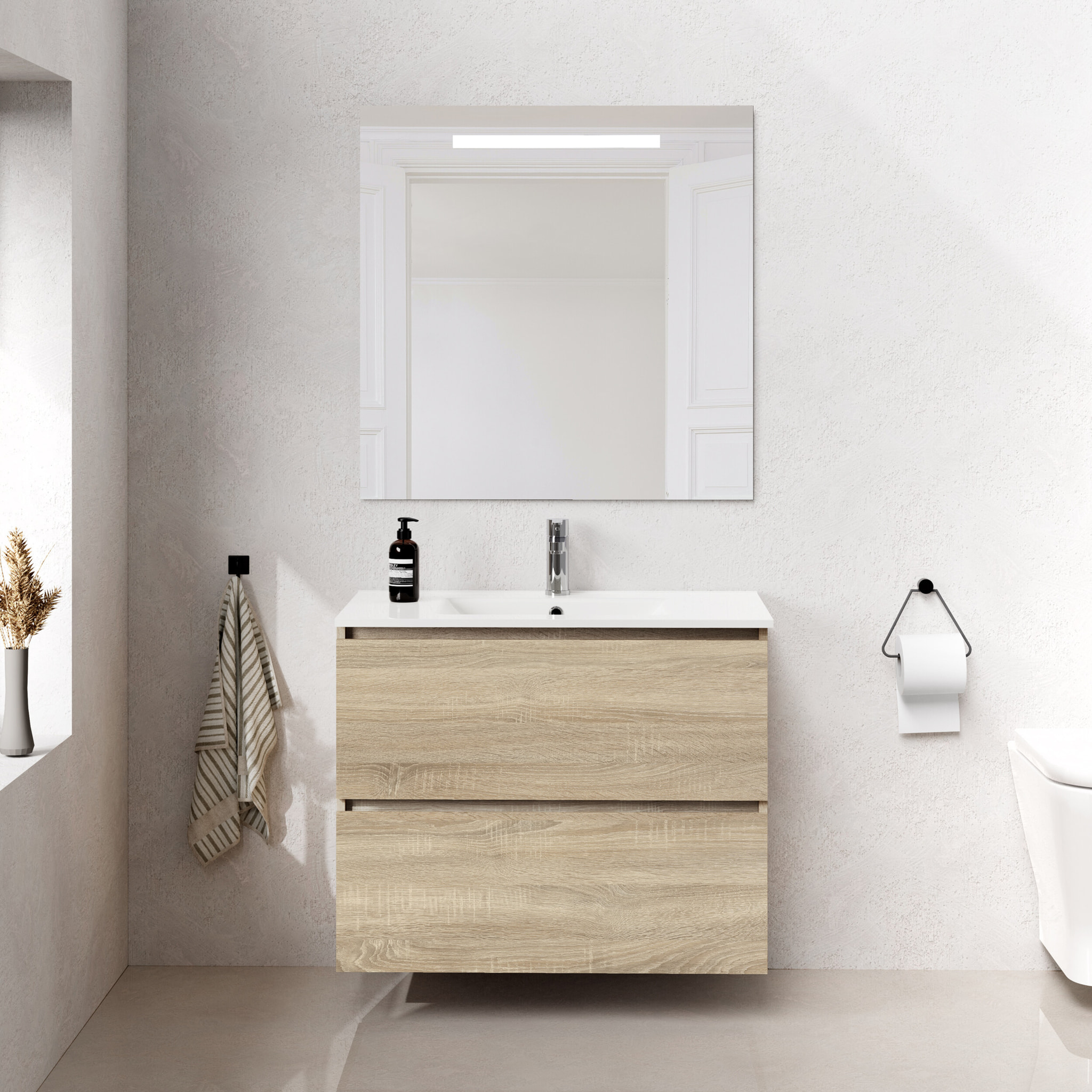 Ensemble de salle de bain SEA Alday, 80cm, Bois Naturel