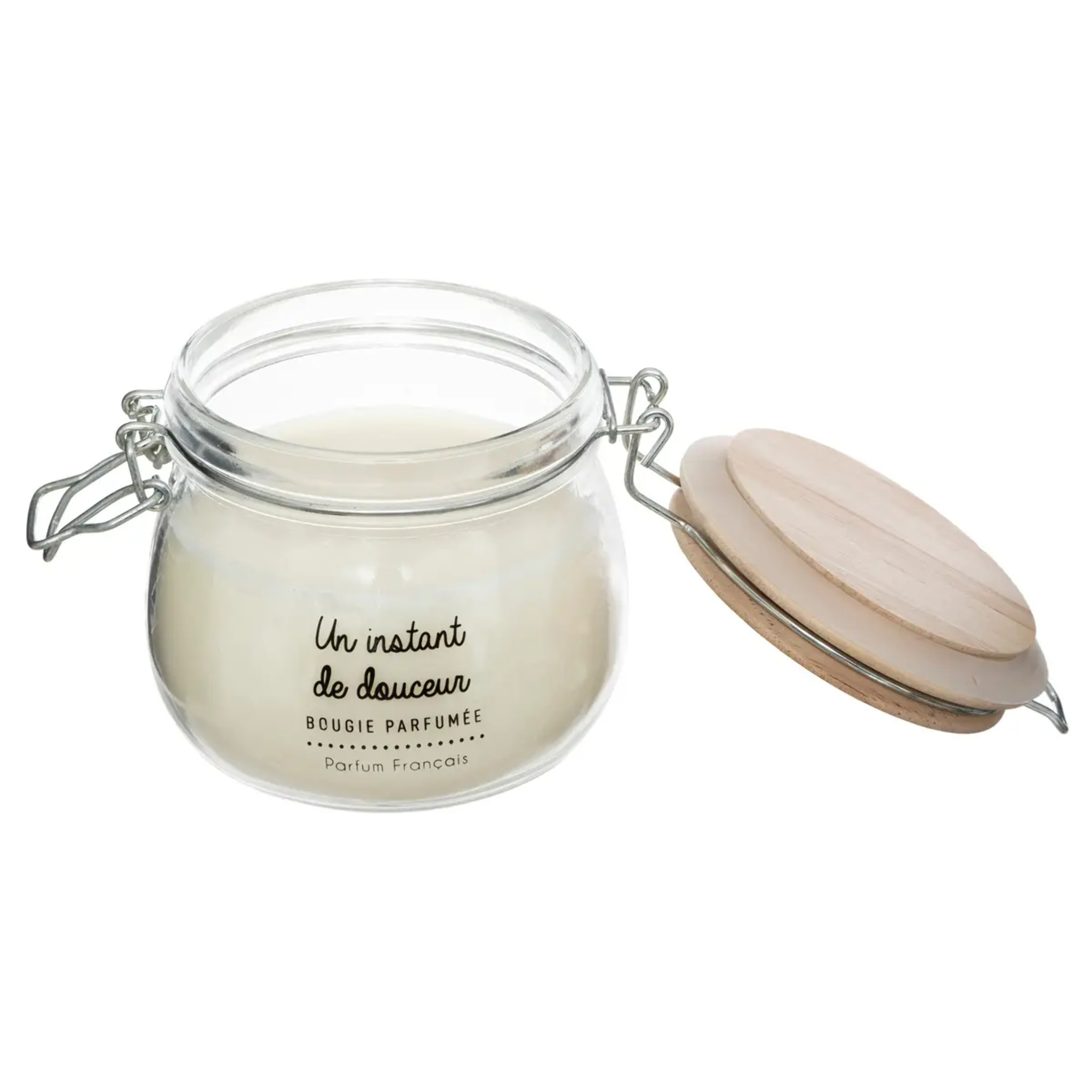 Bougie parfumée 330g pot verre assorti