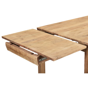 Table extensible rallonges intégrées rectangulaire en bois massif L120-210 cm BALTO