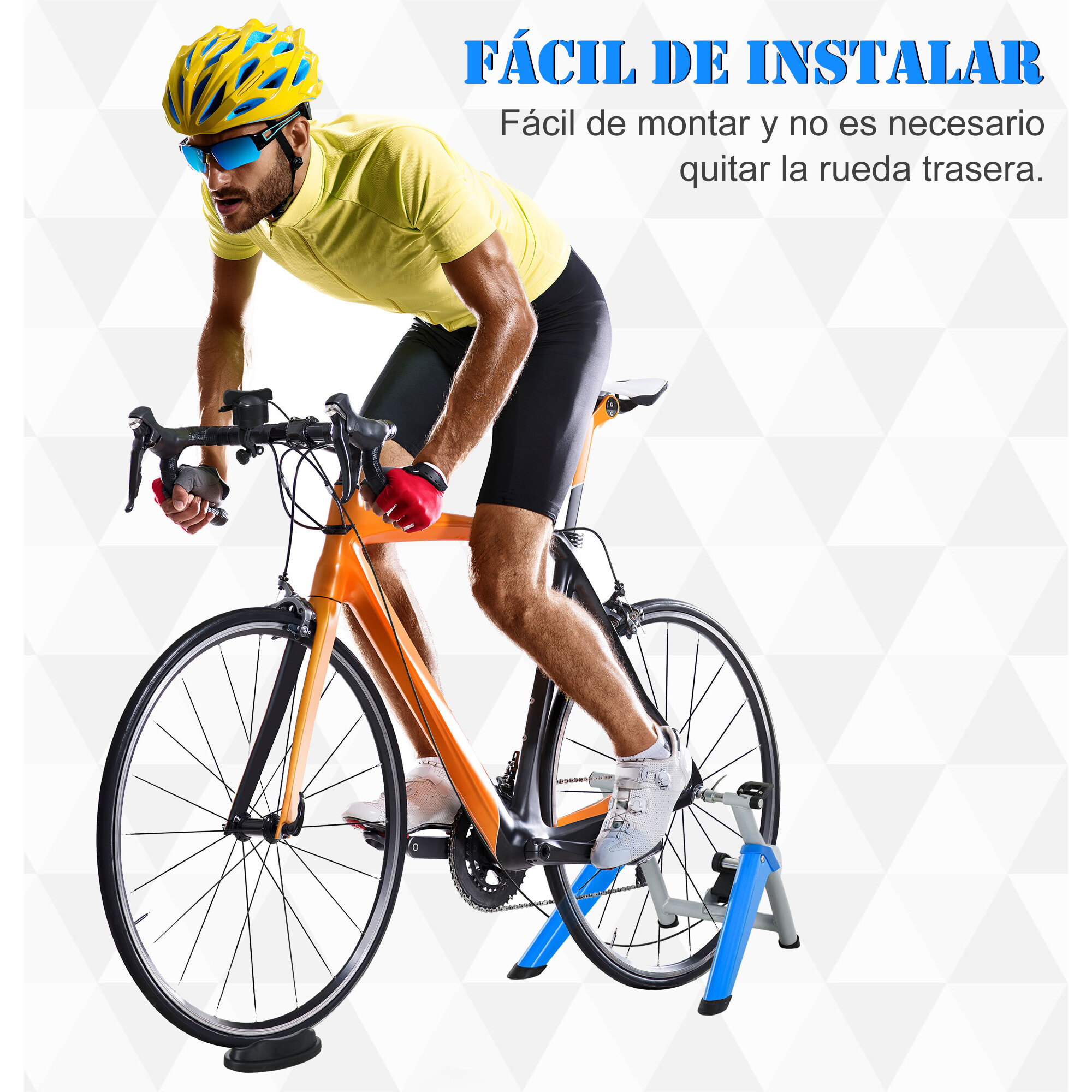 Rodillo para Bicicleta Metal PP Nylon 77x56x47,5cm Azul