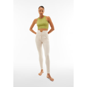 Pantaloni WR.UP® in tessuto navetta con vita stile bustier