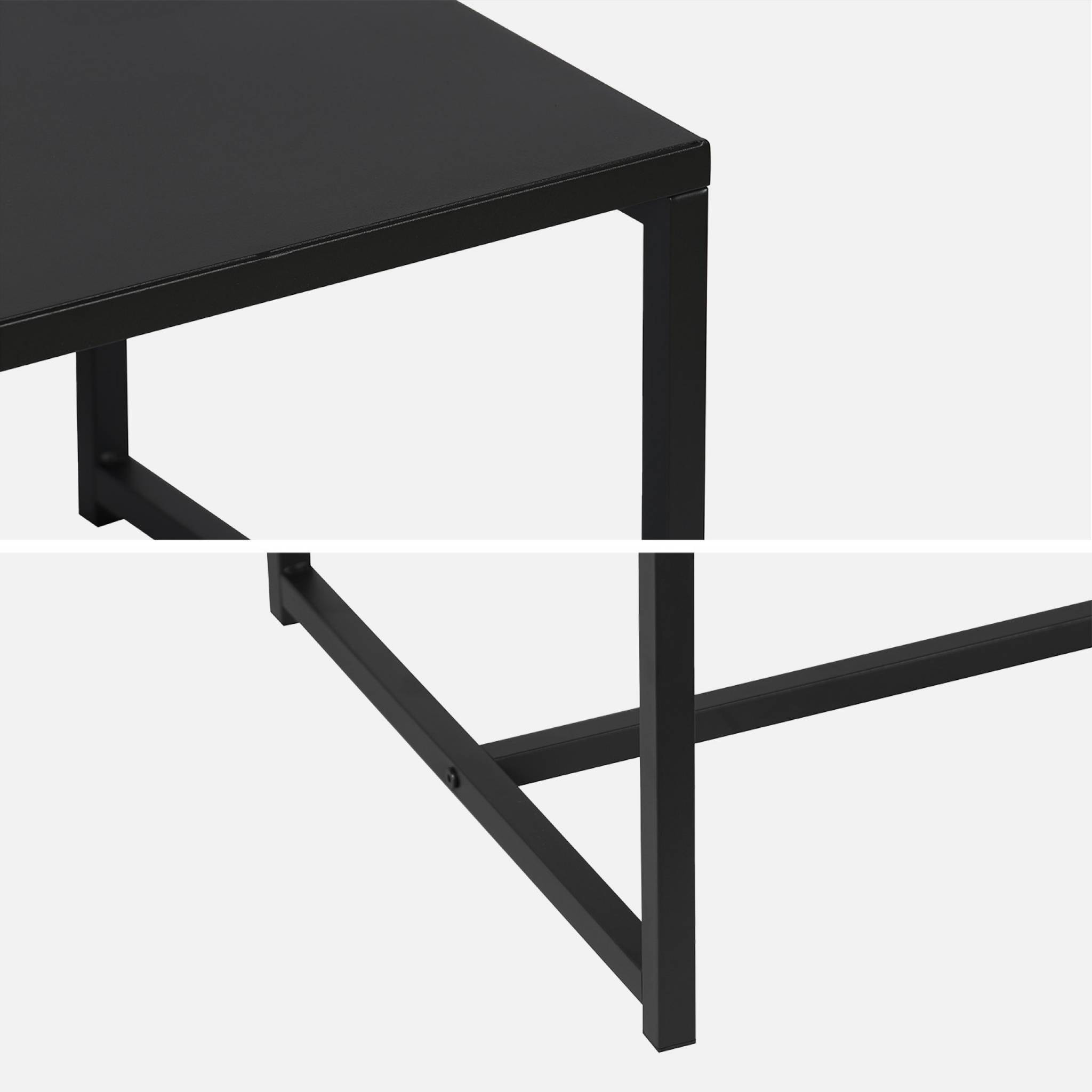 Table basse métal noir 100x50x36cm - Industrielle - pieds en métal. design