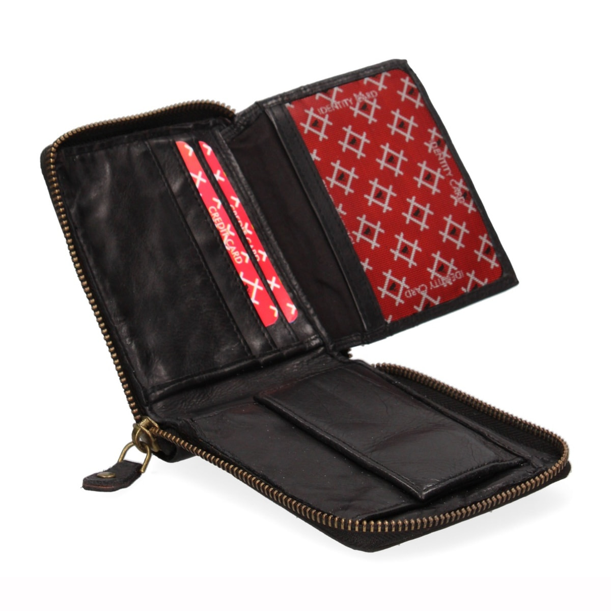 Portafoglio uomo in vera pelle - Modello False - Casual - 12.5 x 11.0 x 2.5 cm