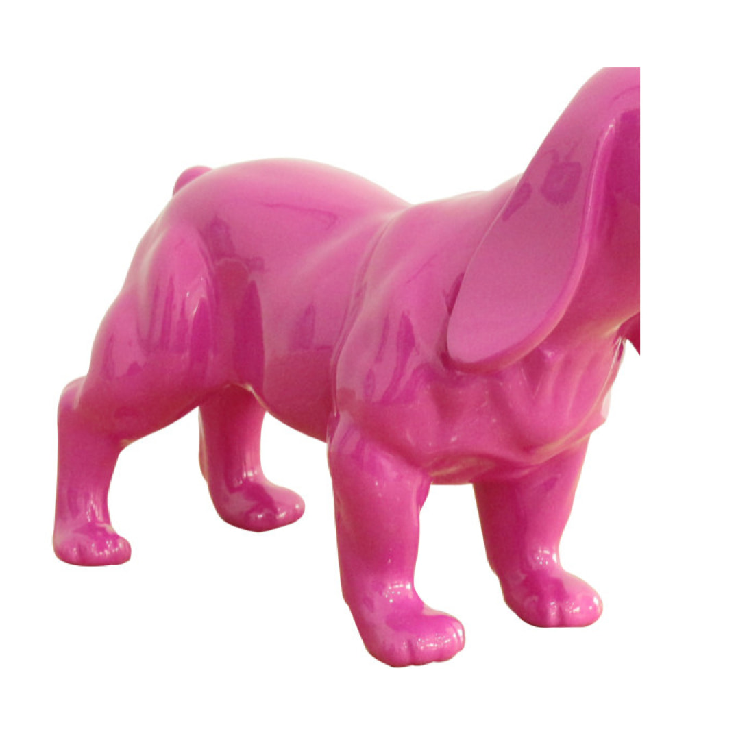 Statuette chien cocker en résine peinture rose laquée H25cm - KUTYA