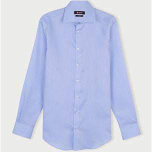 Camicia Uomo 1 Bottone Francese Slim Armaturato Care Free Celeste