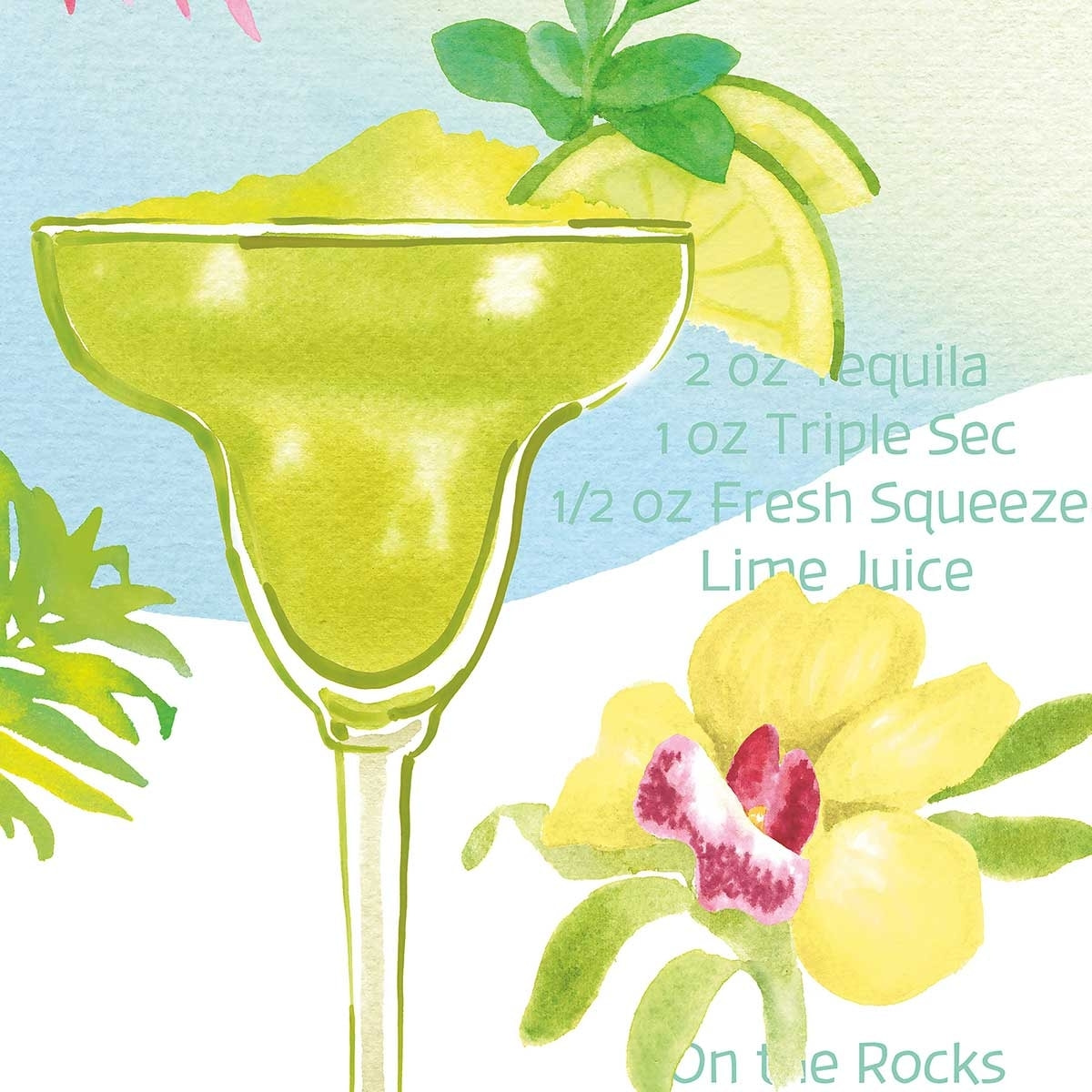 Affiche Margarita en aquarelle Affiche sous cadre noir