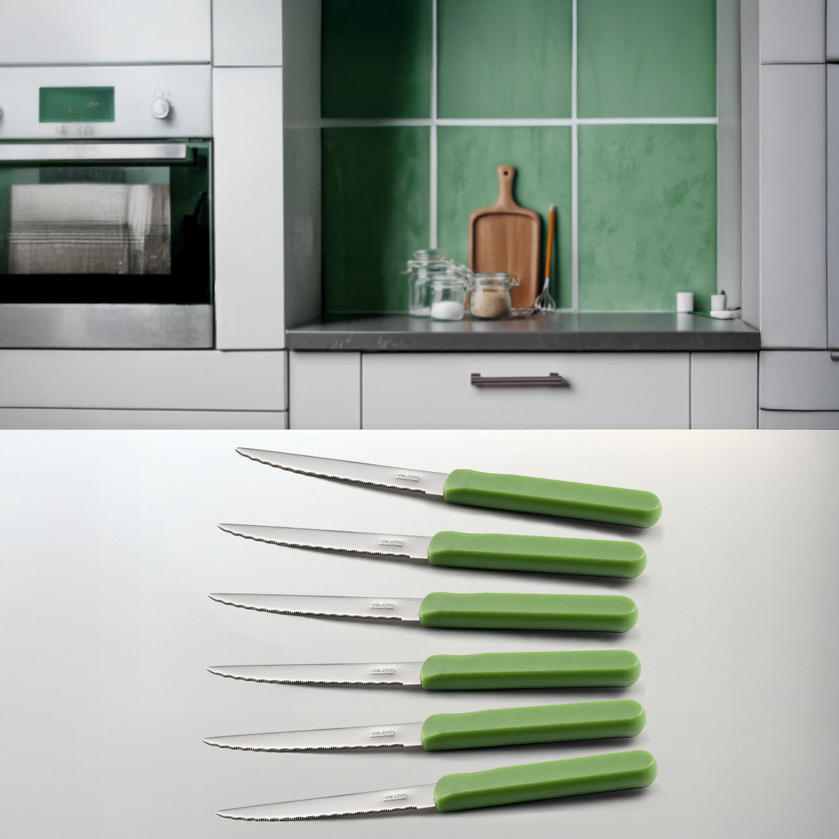 Energy Verde - Set 6 coltelli da bistecca