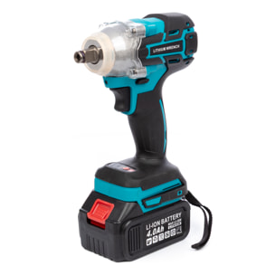 Chiave a impulsi elettrica senza fili con motore brushless, valigetta di trasporto e 25 accessori. 2 batterie da 13000 mAh.