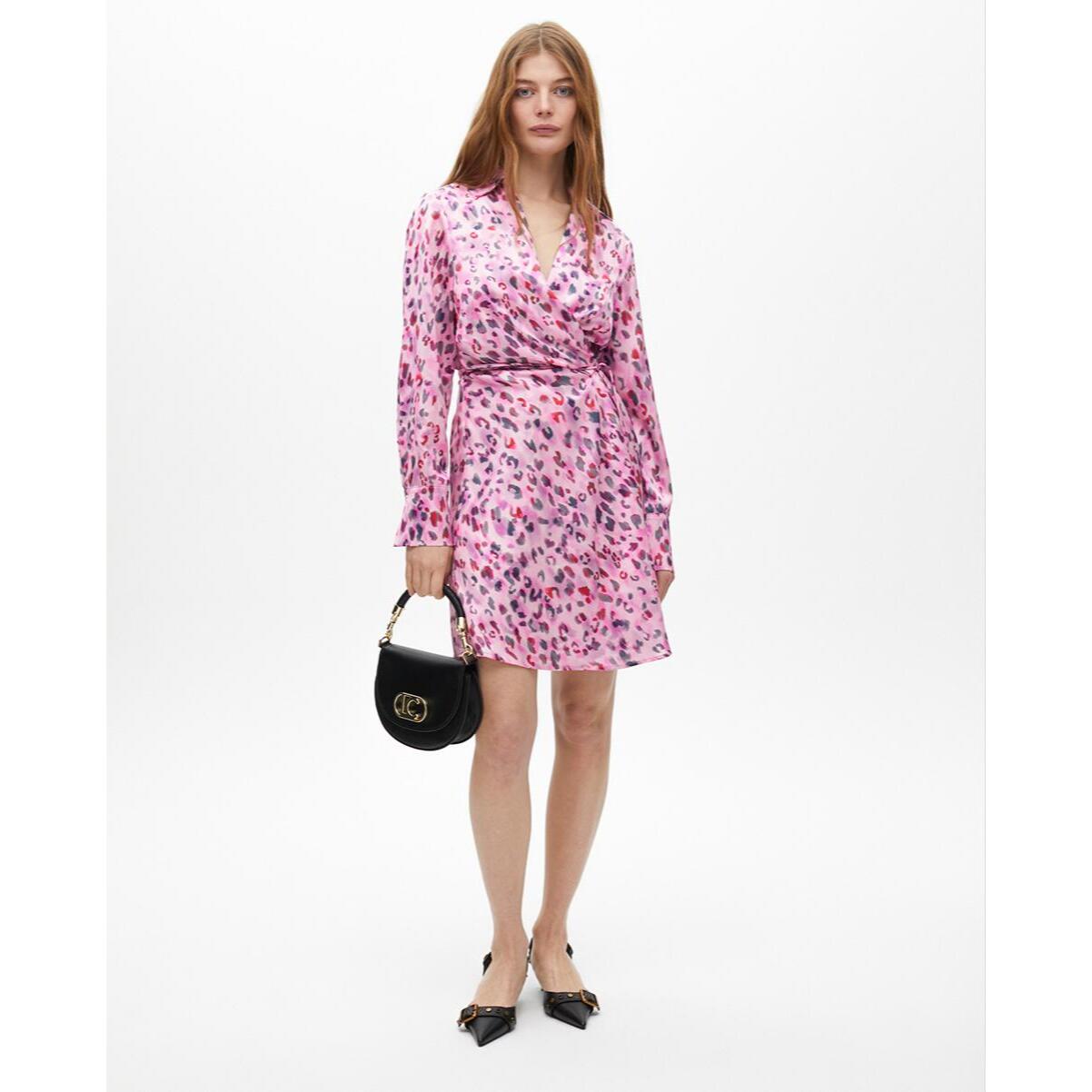 Vestito corto annodato con stampa animalier