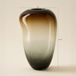 Vase marron et noir en verre soufflé h27cm LIV
