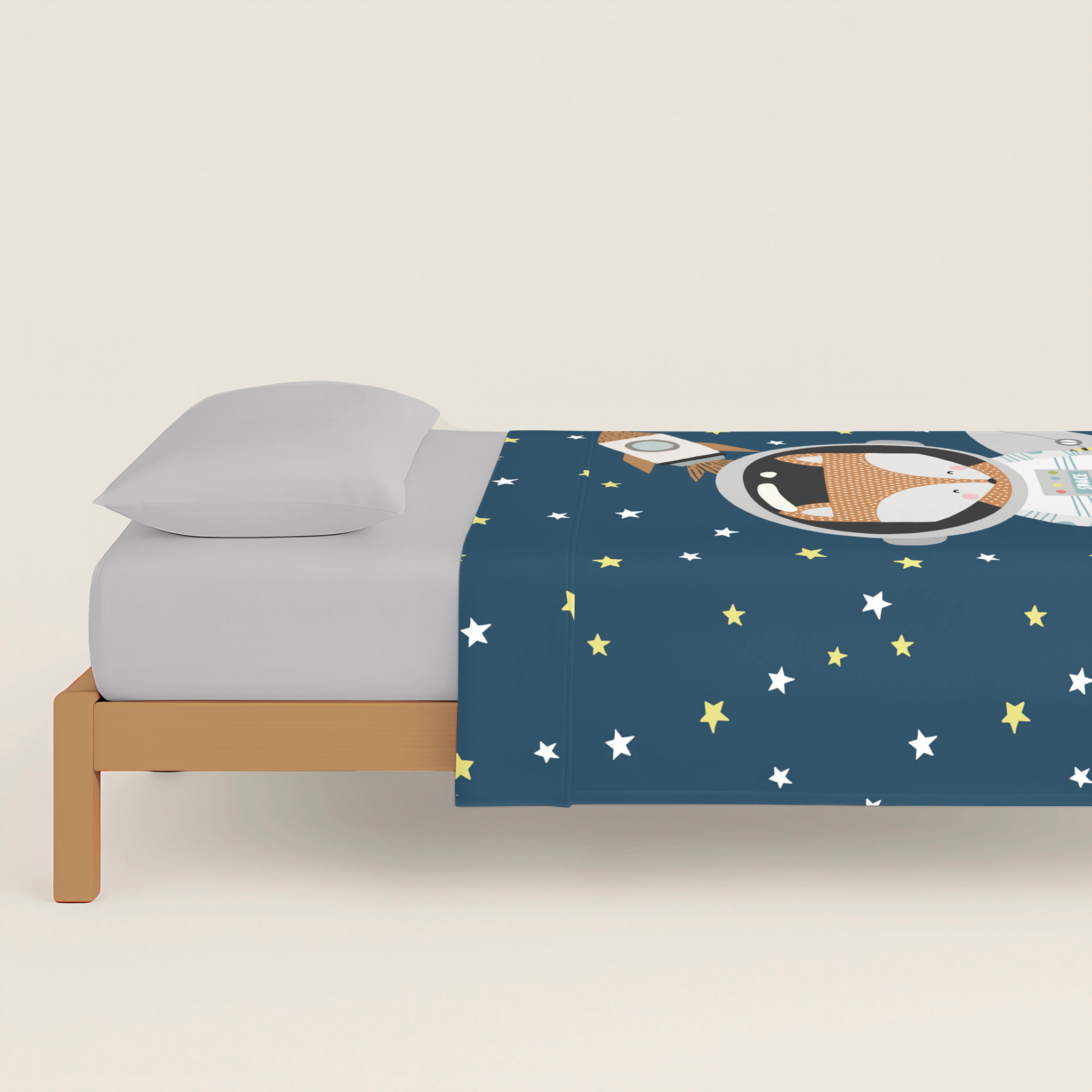 Cool Kids - Juego de Sábanas Estampadas - Infantil - Incluye 1 Funda de Almohada + 1 Sábana Bajera - 100% Algodón - Neil