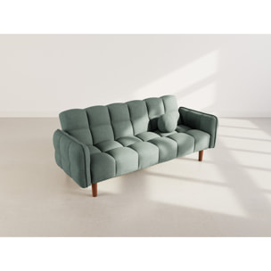 Adam - Canapé convertible clic-clac 2 places en tissu texturé - Vert