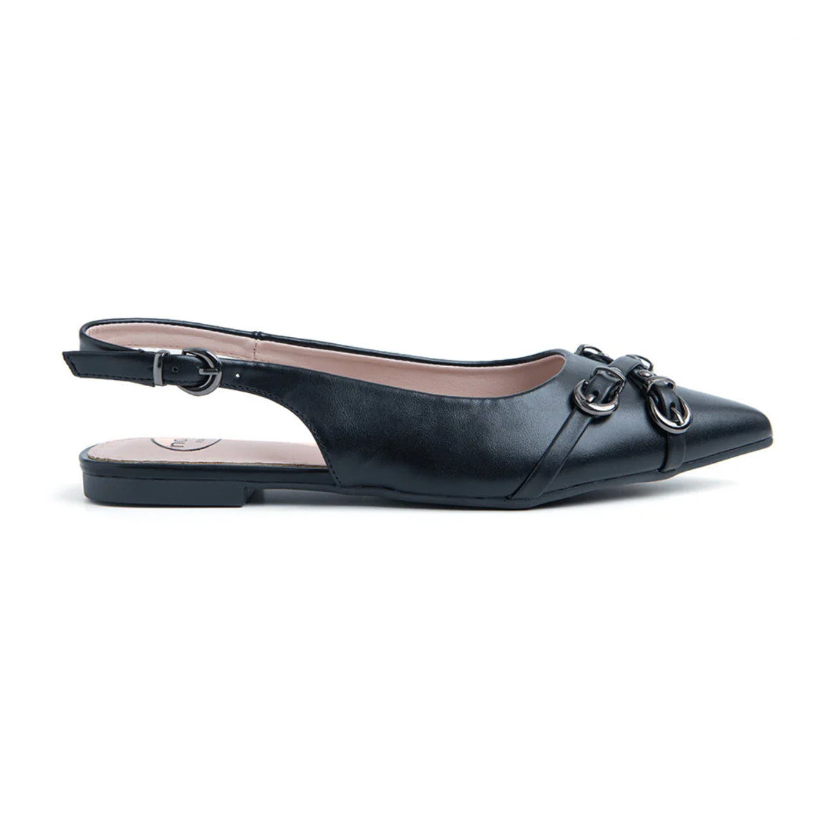 Slingback con cinturino sulla punta - NERO