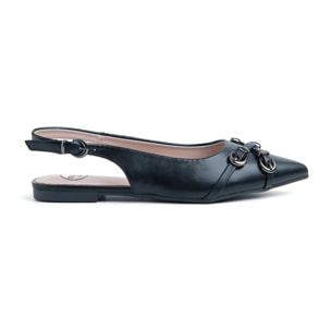 Slingback con cinturino sulla punta - NERO
