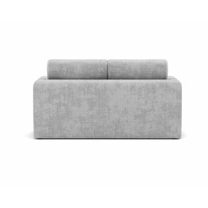 Marilia - Canapé 2 places convertible déplimousse en velours texturé - Gris clair