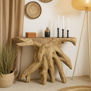 Console en racine de teck blanchi GOBI