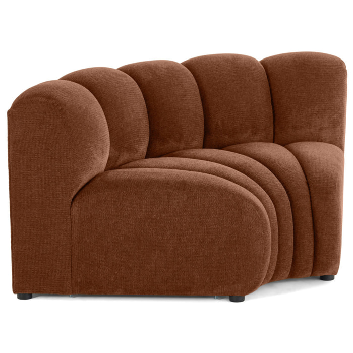 Debbie - module d'angle réversible en tissu texturé - Terracotta