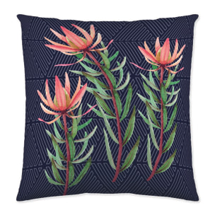 Funda de Cojín Estampado - Con Cremallera - Sin relleno - 100% Algodón - Proteas