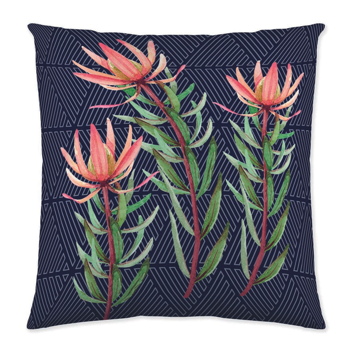 Funda de Cojín Estampado - Con Cremallera - Sin relleno - 100% Algodón - Proteas