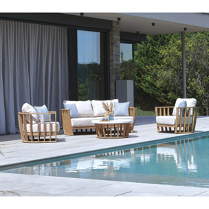 Salon de jardin en eucalyptus - 5 places - KUTA