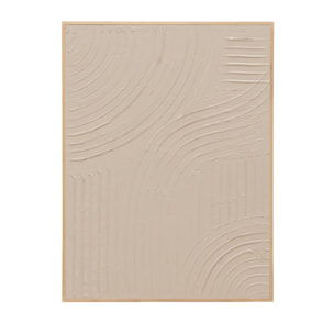 Tableau beige décoratif sur coton avec cadre en bois peint à la main à la peinture à l'huile en différentes tailles