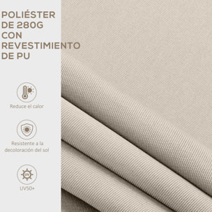 Toldo Manual Retrá¡ctil con Manivela de Aluminio 200x295 cm Toldo de Pared o Techo con Protección Solar UV50+ para Jardín Terraza Exterior Crema