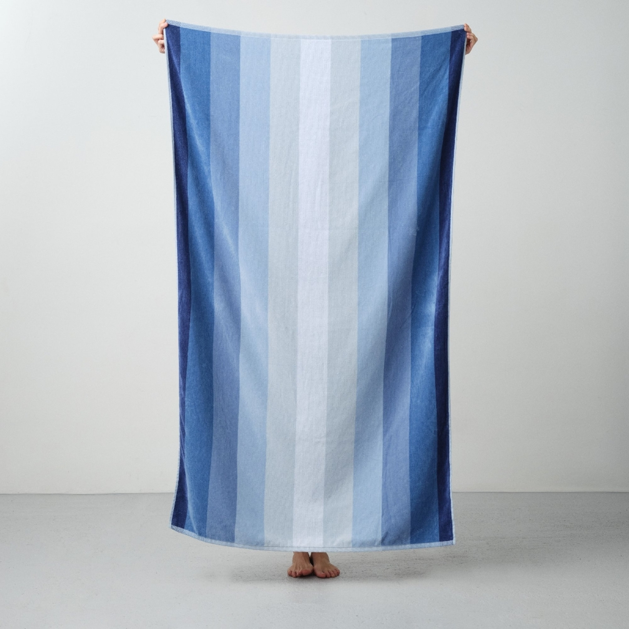 Toalla de playa rizo rayas Babala color azul