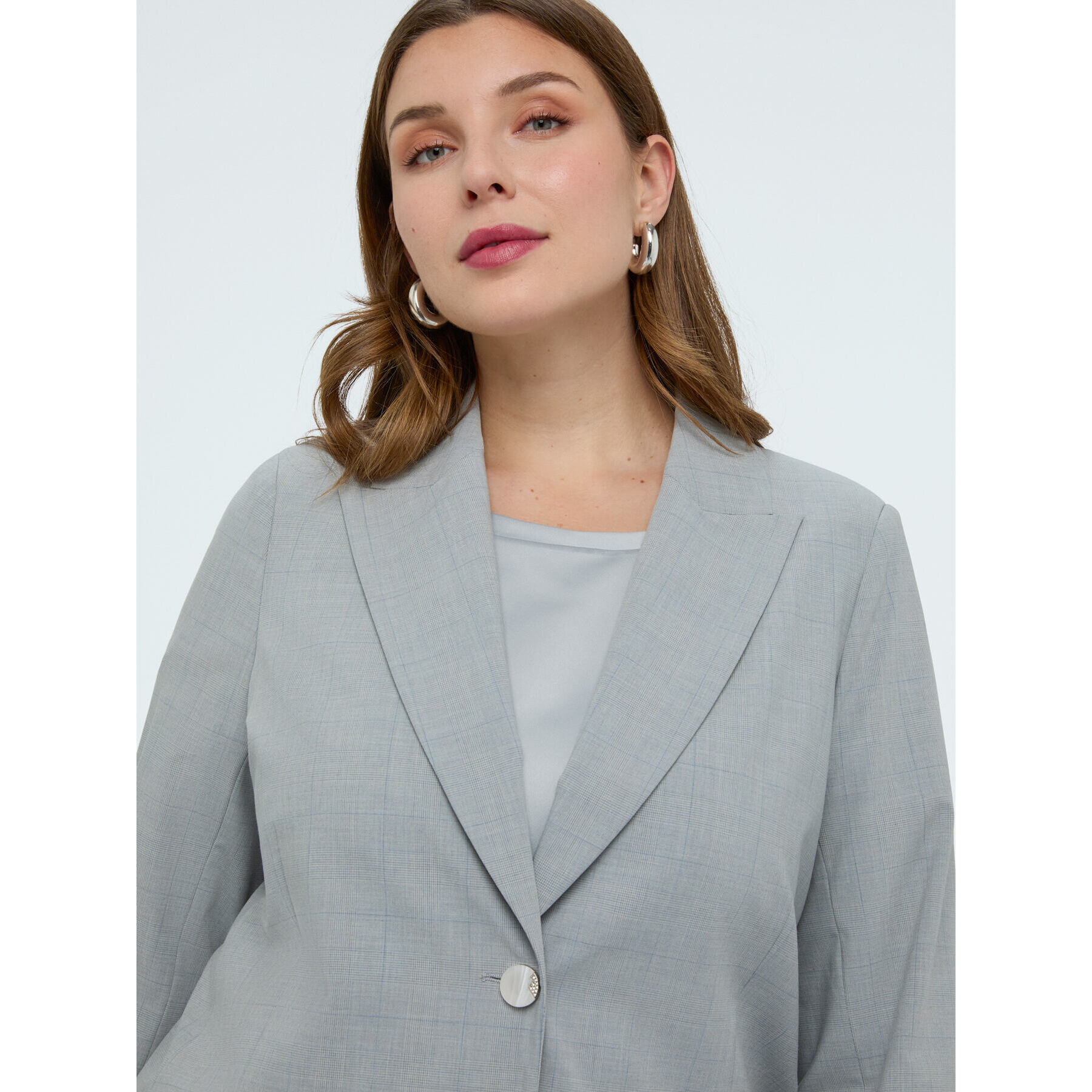 Fiorella Rubino - Blazer estampado cuadros - Gris