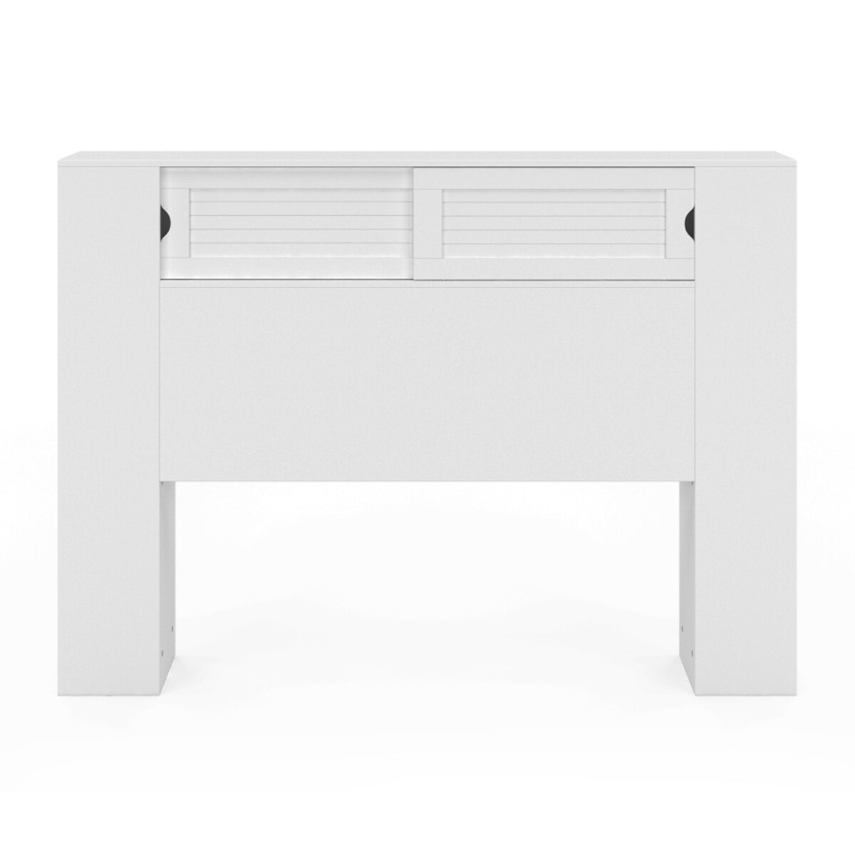 Tête de lit sur pieds Orem blanche avec rangement coulissant 140cm