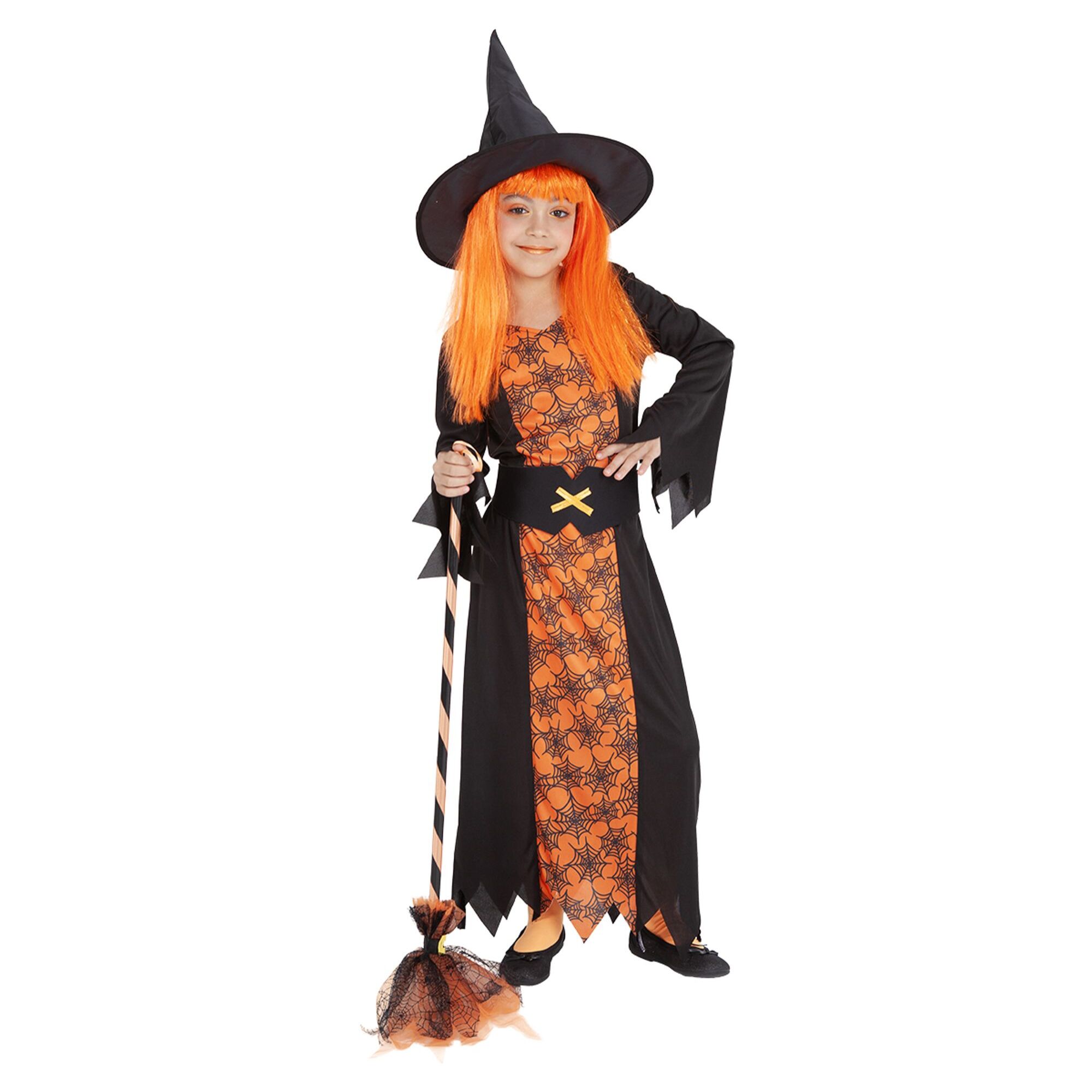 ESCOBA BRUJA TELARAÑA NARANJA