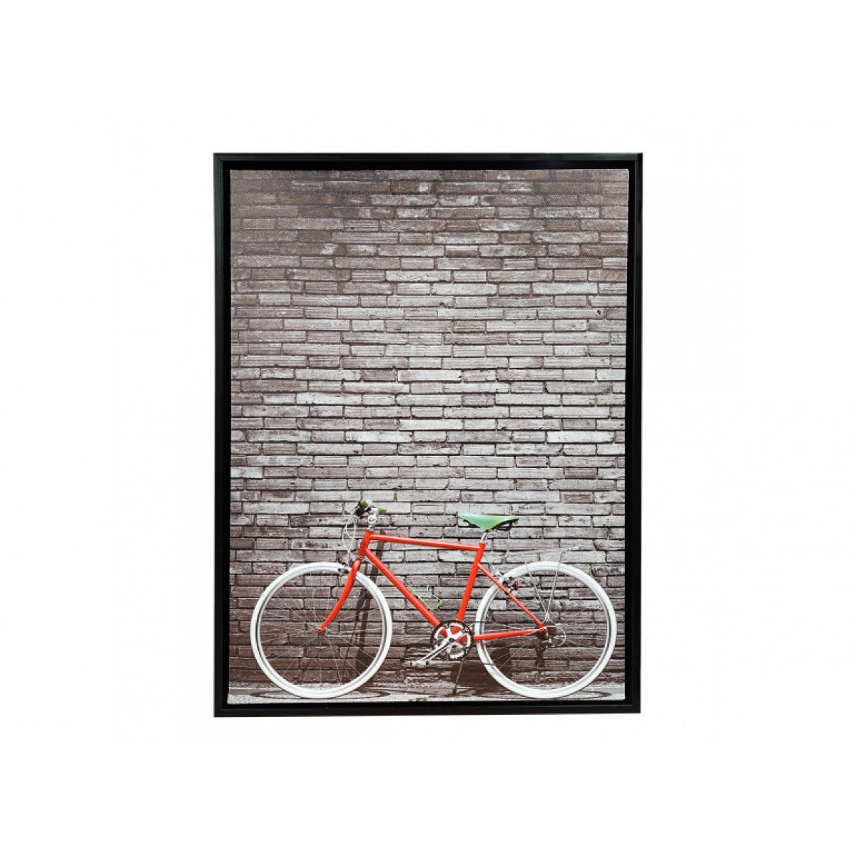 Tableau en toile imprimée vélo vintage avec cadre en bois noir 30x40cm - BICILETA
