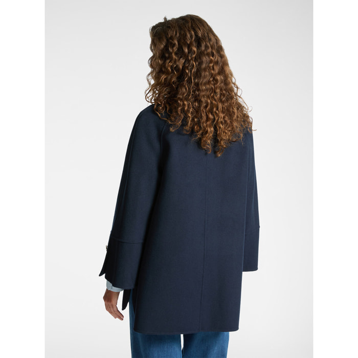 Elena Mirò - Cappotto corto in tessuto double - Blu