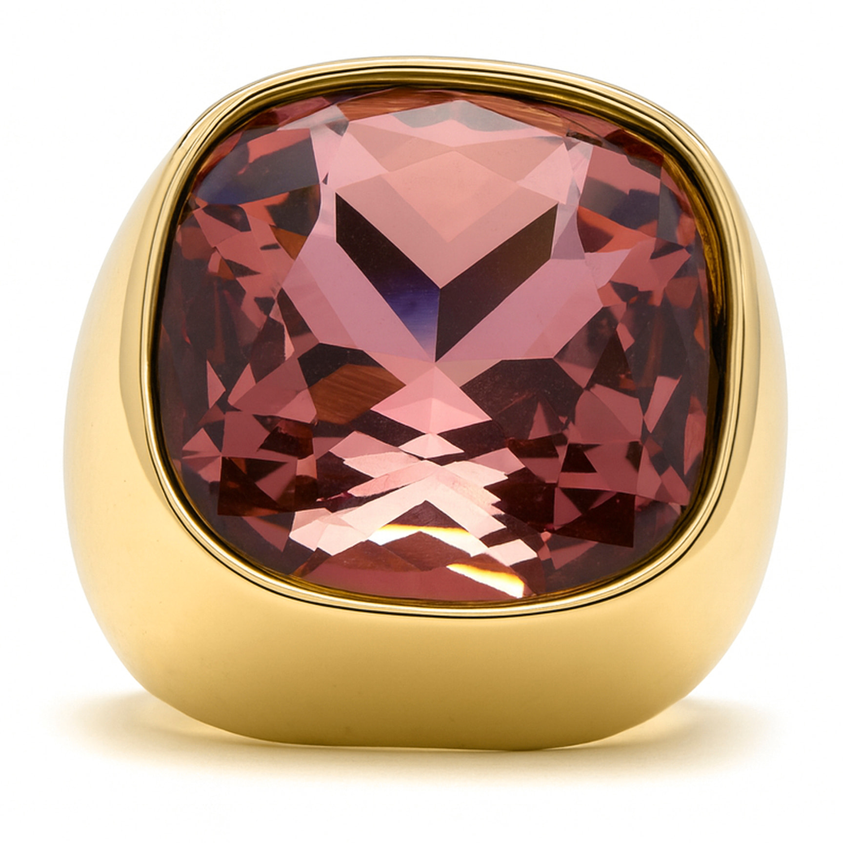 Anillo Ashan acabado oro amarillo 18k