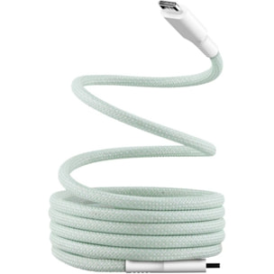 Câble de charge TNB USB-C/USB-C 1.5m gaine aimantée vert