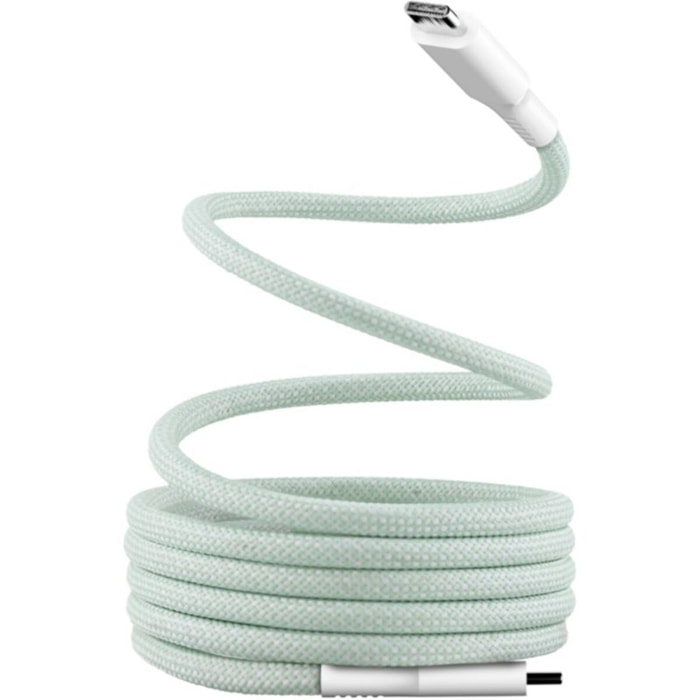 Câble de charge TNB USB-C/USB-C 1.5m gaine aimantée vert