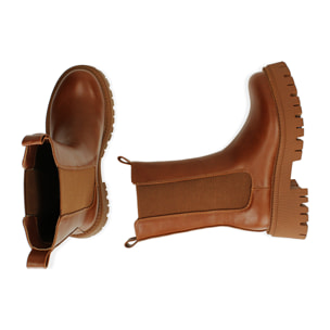 Chelsea boots cognac, tacco 5,5 cm