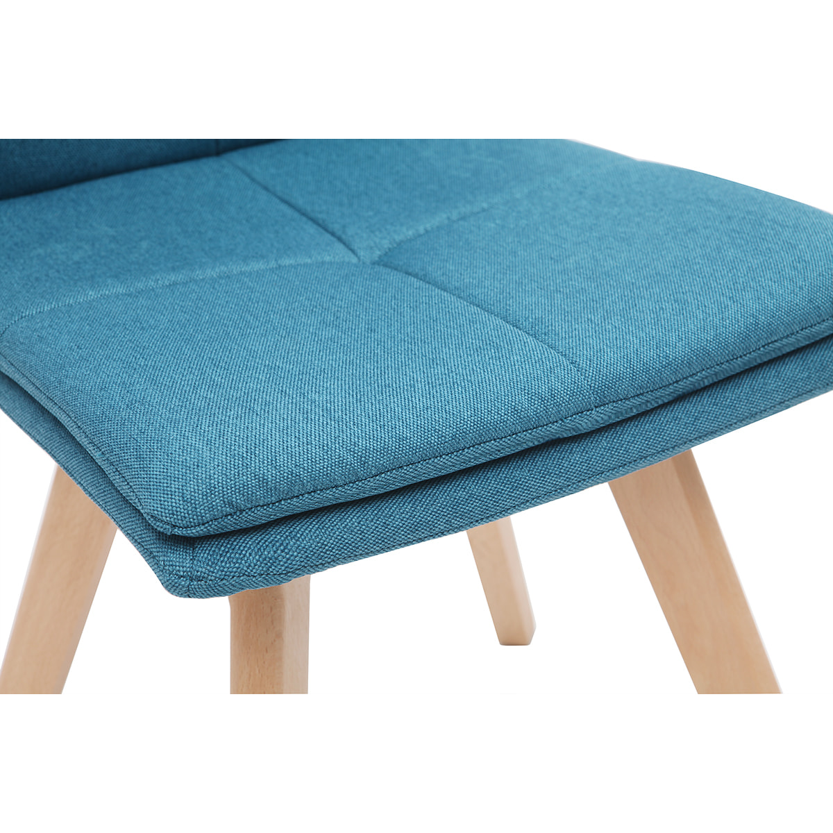 Chaises scandinaves en tissu bleu et bois clair (lot de 2) THEA