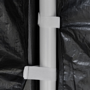 Carpa de Jardín 4x3 m Cenador Desmontable Exterior con 4 Mosquiteras Laterales 2 Puertas con Cremallera y 8 Orificios de Drenaje para Terraza Patio Playa Gris Oscuro