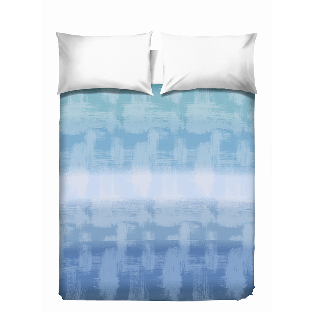 Copriletto di cotone arcobaleno azzurro