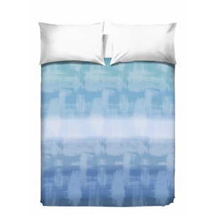 Copriletto di cotone arcobaleno azzurro