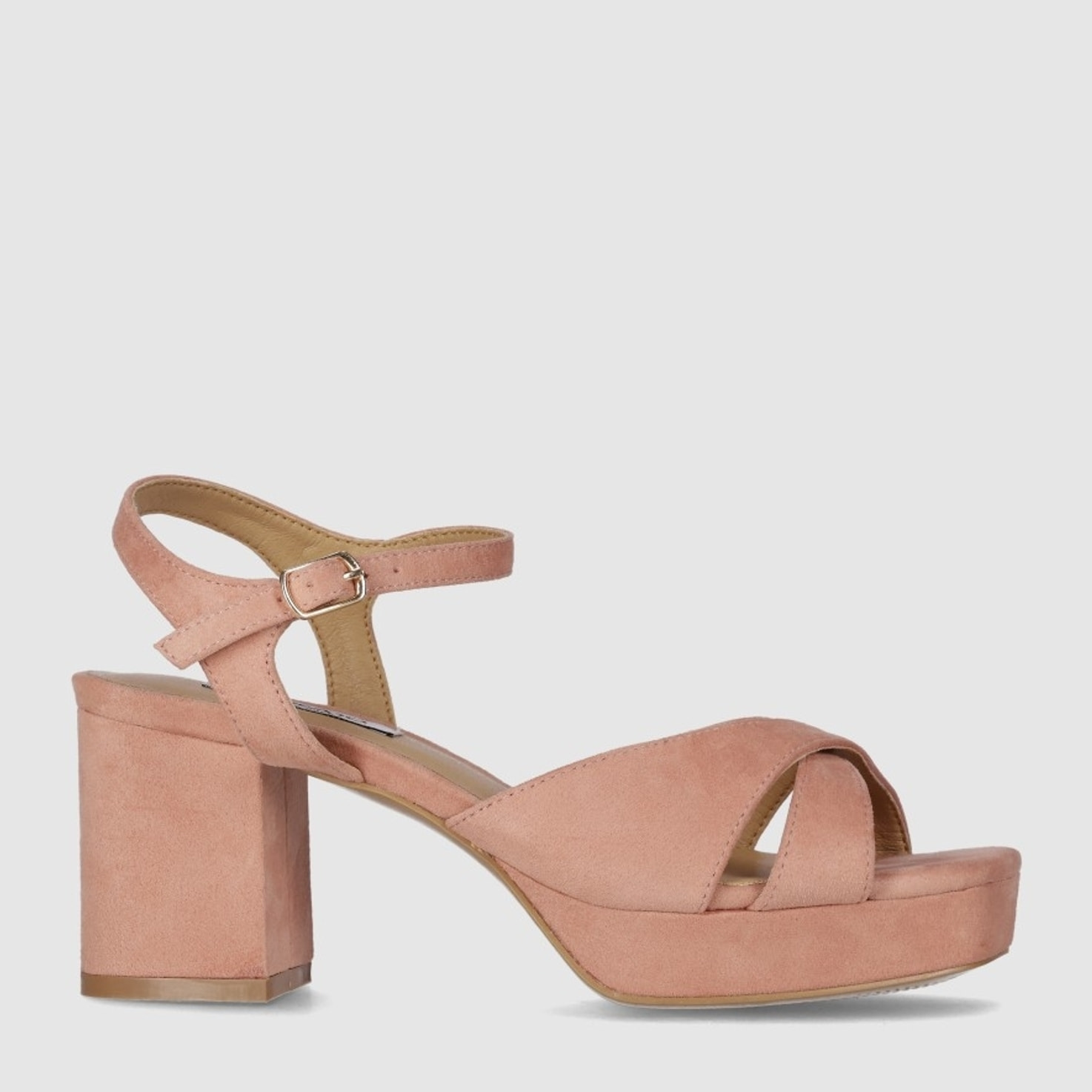 Sandalias de Tejido - Nude - Tacón: 8 cm